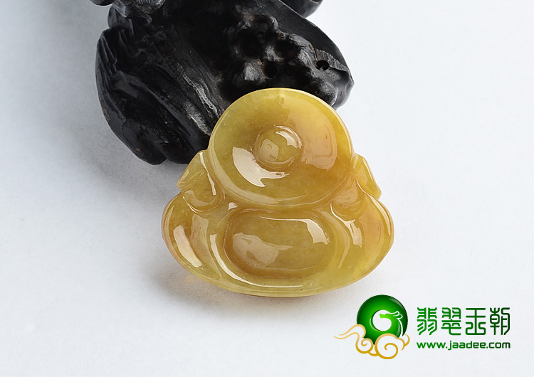 (超值推荐)糯冰种褐黄翡玉佛挂件 