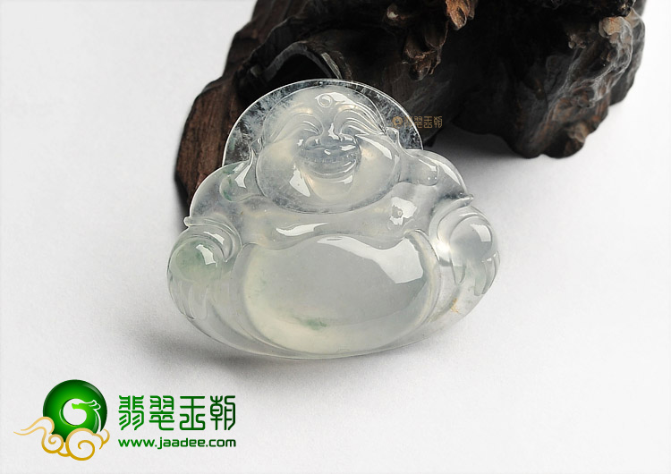 (超值推荐)冰玻种淡晴水略飘花玉佛挂件