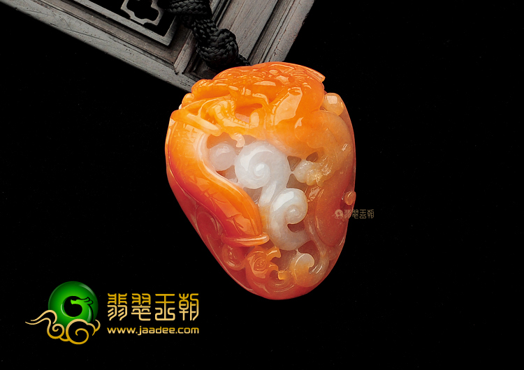 (超值推荐)糯冰种红黄翡龙行天下挂件