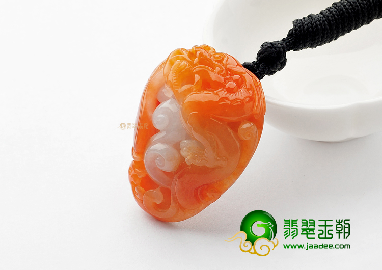 (超值推荐)糯冰种红黄翡龙行天下挂件