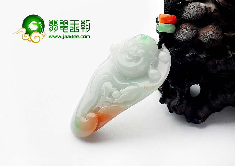(超值推荐)糯冰种淡三彩玉佛挂件