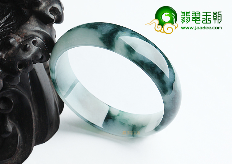 (超值推荐)糯冰种飘墨兰花手镯（56.9mm）