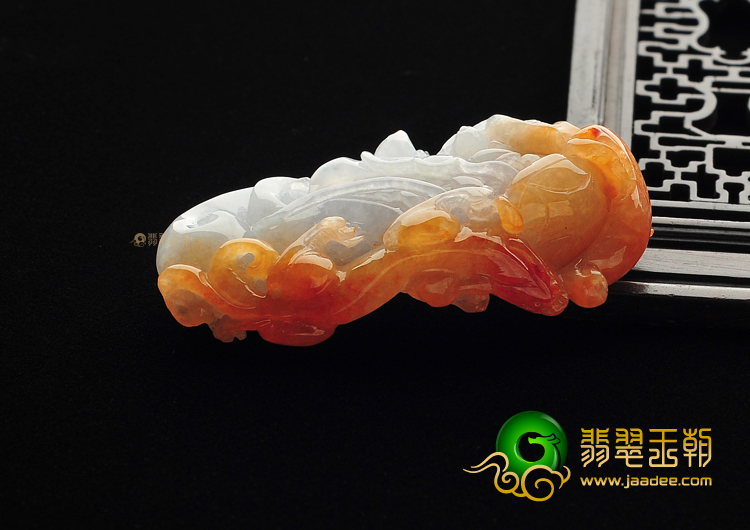 (超值推荐)糯冰种红黄翡龙头挂件
