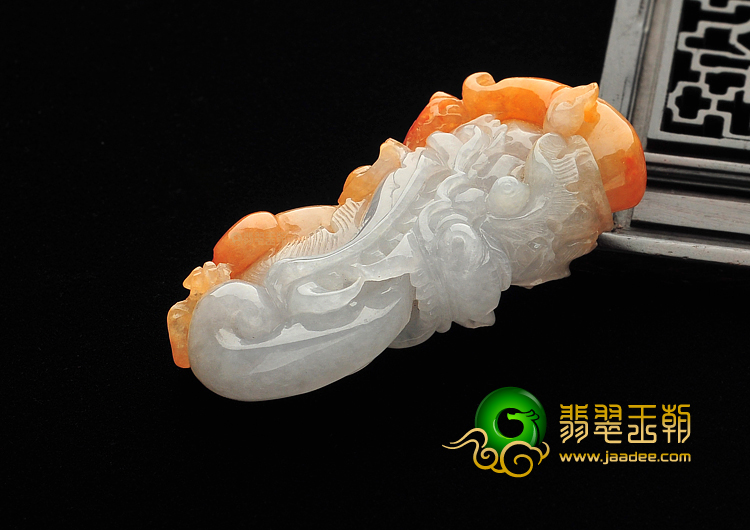 (超值推荐)糯冰种红黄翡龙头挂件