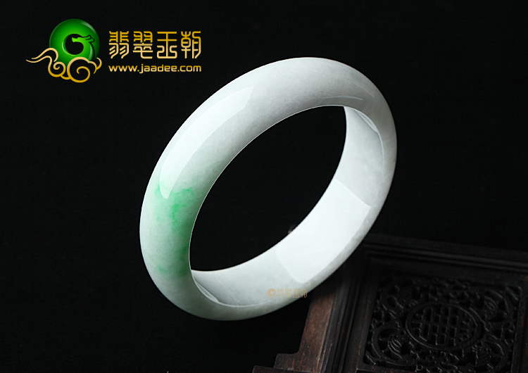 糯冰种淡紫罗兰飘翠手镯（58.4mm）