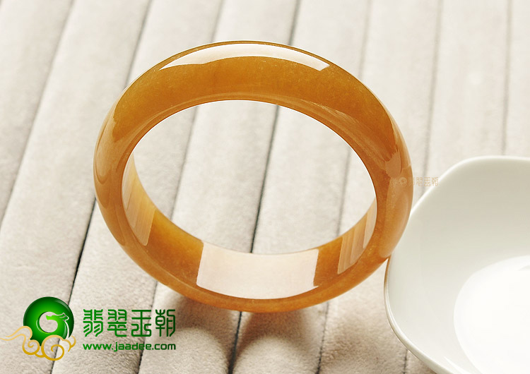 糯冰种褐黄翡手镯（59mm）