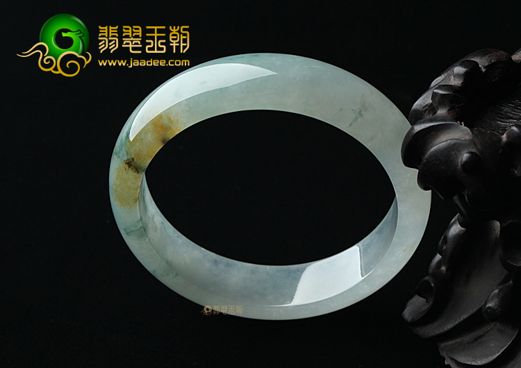 冰种晴水黄翡飘花手镯（56.8mm）