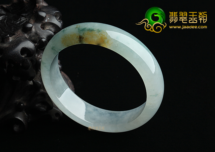 冰种晴水黄翡飘花手镯（56.8mm）
