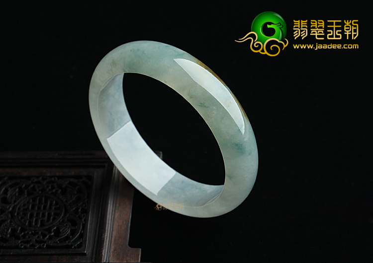 冰种晴水黄翡飘花手镯（56.8mm）