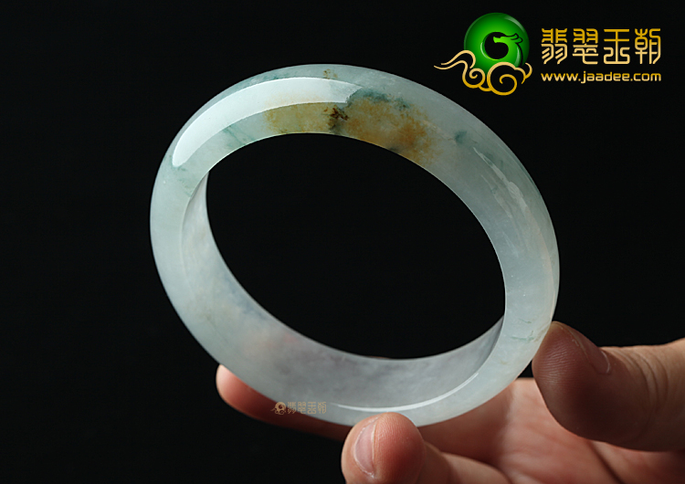冰种晴水黄翡飘花手镯（56.8mm）