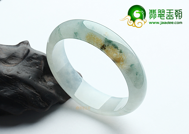 冰种晴水黄翡飘花手镯（56.8mm）