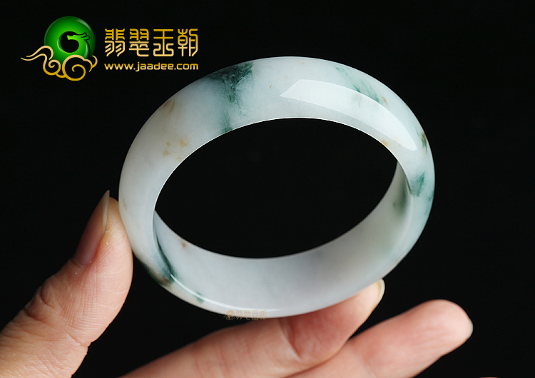 (超值推荐)糯冰种飘花略带黄翡手镯（58.3mm）