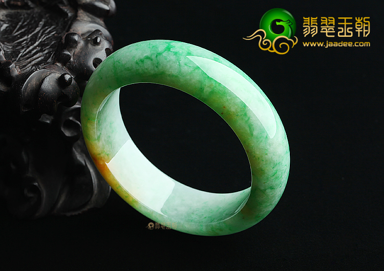 (超值推荐)糯冰种黄加绿手镯（60.1mm）