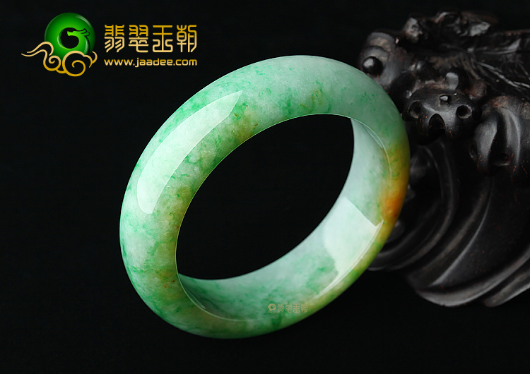 (超值推荐)糯冰种黄加绿手镯（60.1mm）