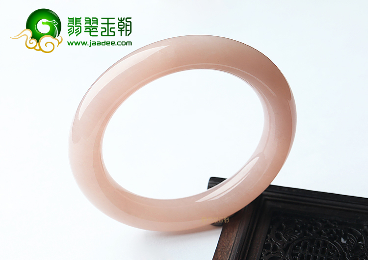 (超值推荐)糯冰种湘妃粉圆条手镯（57.3mm）