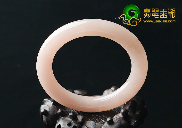 (超值推荐)糯冰种湘妃粉圆条手镯（57.3mm）