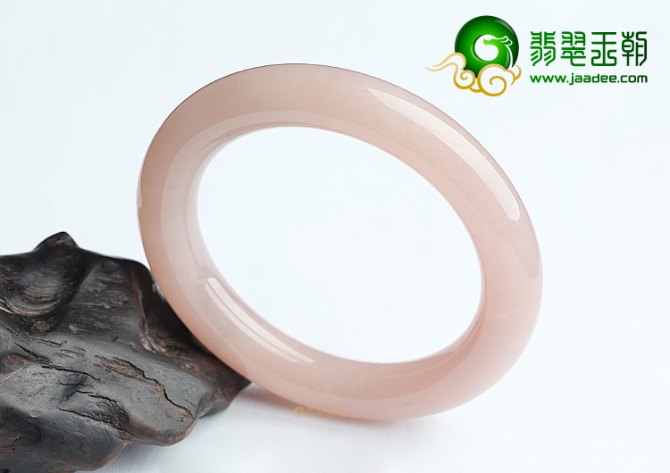 (超值推荐)糯冰种湘妃粉圆条手镯（57.3mm）