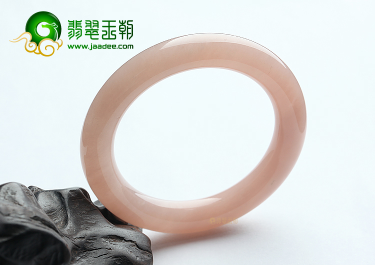(超值推荐)糯冰种湘妃粉圆条手镯（57.3mm）