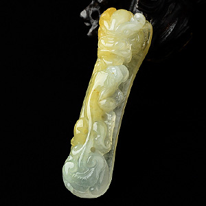 (超值推荐)糯冰种黄翡望子成龙挂件
