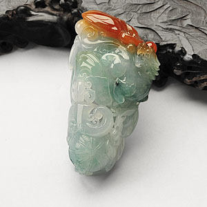 冰种晴水红黄翡事事如意挂件