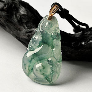 (超值推荐)冰玻种飘花龙行如意挂件