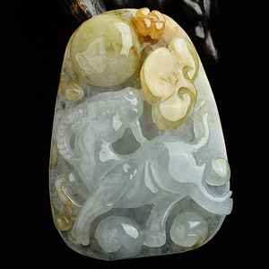 (超值推荐)糯冰种黄翡样样如意挂件