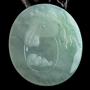 (超值推荐)冰种晴水马到成功挂件