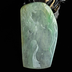 (超值推荐)冰种黄加绿降龙罗汉挂件