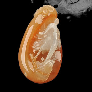 糯冰种红黄翡一路连科挂件