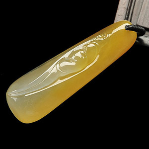 冰种黄翡福在眼前挂件