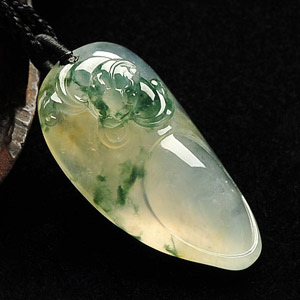 冰玻种飘花福在眼前挂件