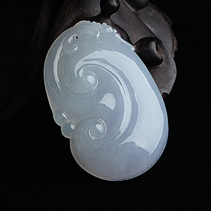 (超值推荐)糯冰种淡紫罗兰如意挂件