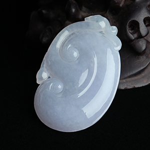 (超值推荐)糯冰种淡紫罗兰如意挂件