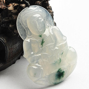 (超值推荐)冰种飘花观音挂件
