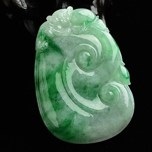 (超值推荐)糯冰种飘翠如意挂件