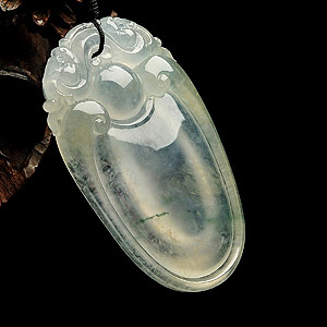 冰种淡晴水飘花福在眼前挂件