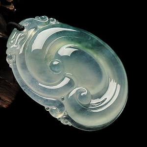 冰种飘花如意挂件