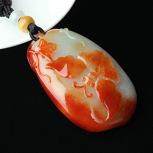 糯冰种晴水红翡洪福齐天挂件