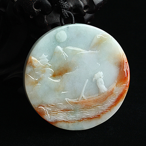 （一口价扫货）糯冰种晴水红翡望月挂件