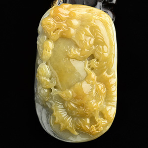 (超值推荐)糯冰种黄翡事事如意挂件