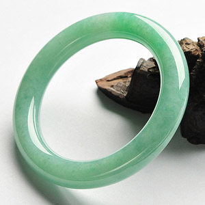 糯冰种豆色圆条手镯(58.5mm)