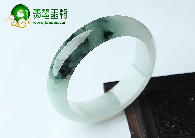 (超值推荐)糯冰种晴水飘墨蓝花手镯（56.6mm）