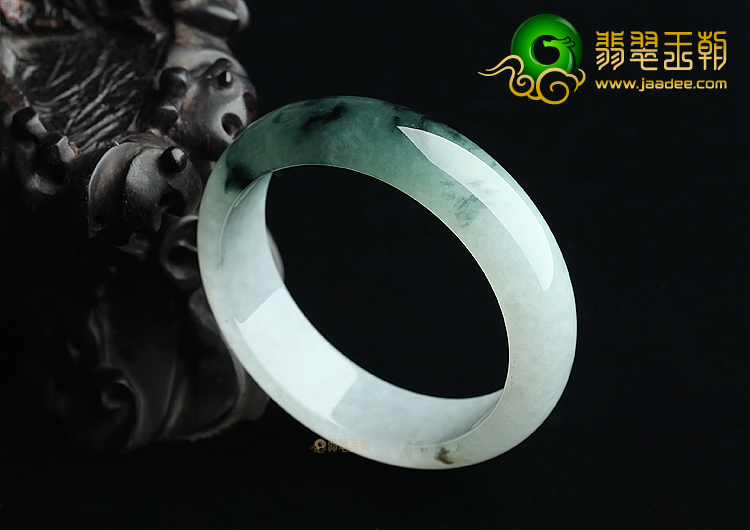 (超值推荐)糯冰种晴水飘墨蓝花手镯（56.6mm）