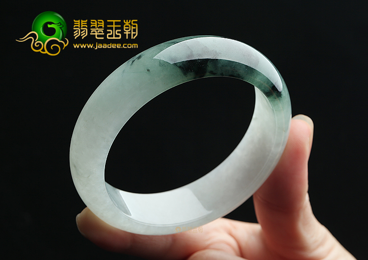 (超值推荐)糯冰种晴水飘墨蓝花手镯（56.6mm）