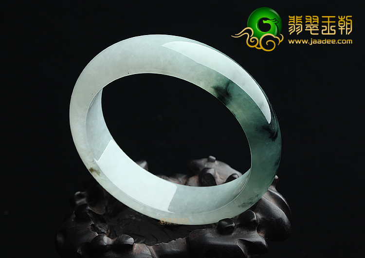 (超值推荐)糯冰种晴水飘墨蓝花手镯（56.6mm）
