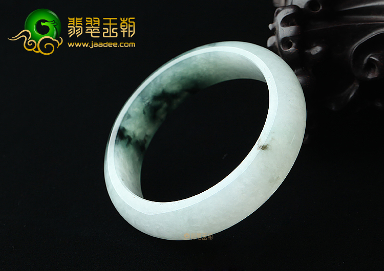 (超值推荐)糯冰种晴水飘墨蓝花手镯（56.6mm）
