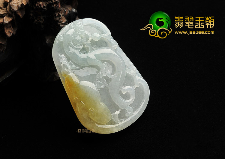 糯冰种淡晴水褐黄翡龙牌挂件(单价)