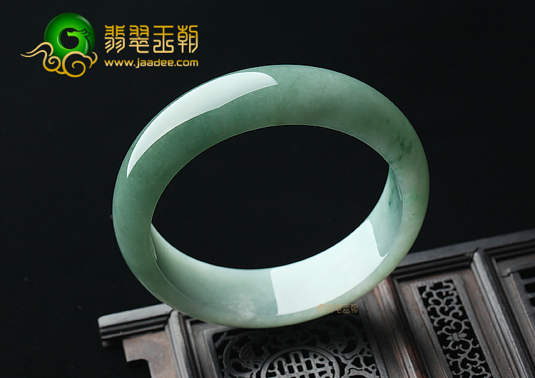 糯冰种晴水飘蓝花手镯（59.3mm）