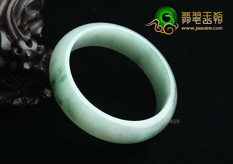 糯冰种晴水飘蓝花手镯（59mm）