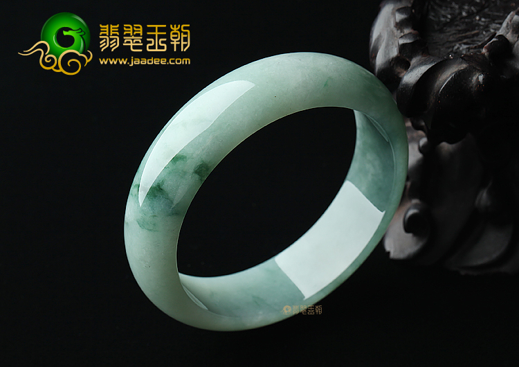 糯冰种晴水飘蓝花手镯（59mm）